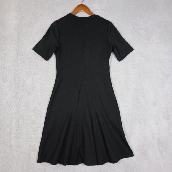 Nature vs Future Dress Women's Large Black Stretch V-Neck Short Sleeve Career - Picture 6 of 12